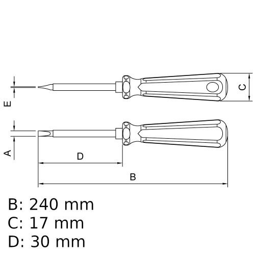 Chave de fenda isolada 1/8 x 6 Chave de fenda isolada 1/8 x 6