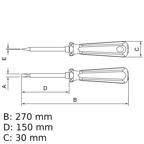 Chave de fenda isolada 1/4 x 6