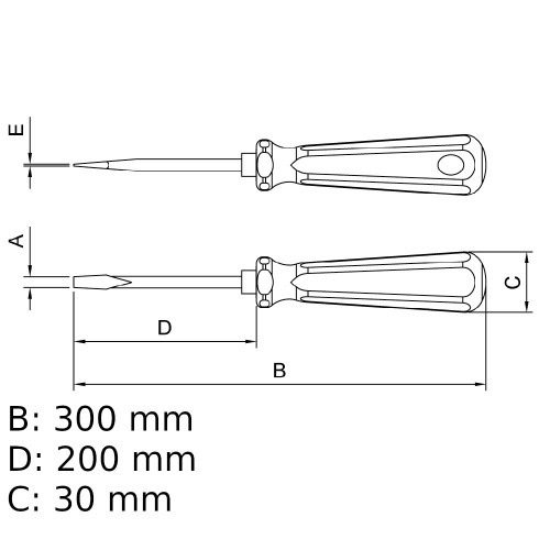 Chave de fenda 3/16 x 8