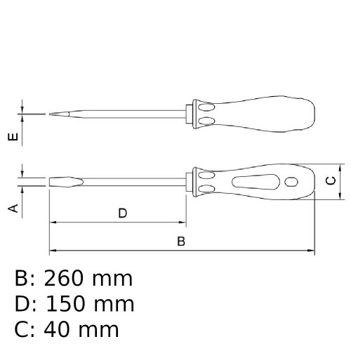 Chave de fenda 3/16 x 6