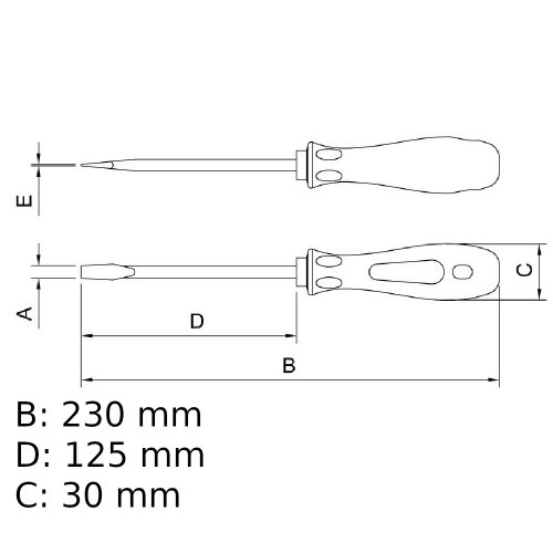 Chave de fenda 3/16 x 5