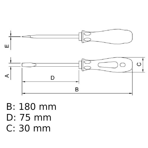 Chave de fenda 3/16 x 3 Chave de fenda 3/16 x 3