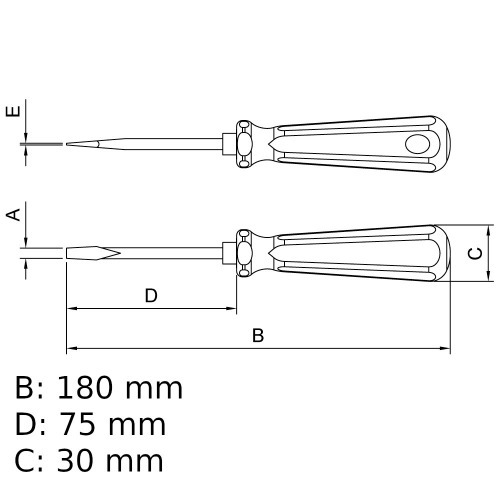 Chave de fenda 3/16 x 3
