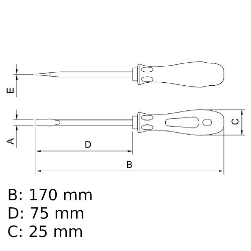 Chave de fenda 1/8 x 3