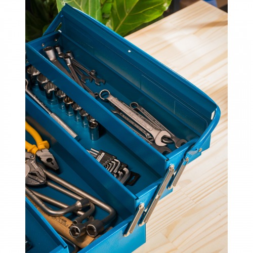 Caixa sanfonada para ferramentas com 5 gavetas