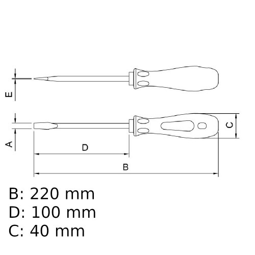 Chave de fenda 1/4 x 4