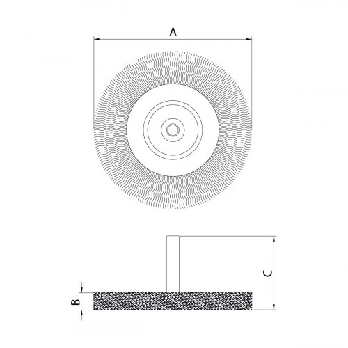 Escova Circular Arame Ondulado com Haste 3 x 1/4'' 