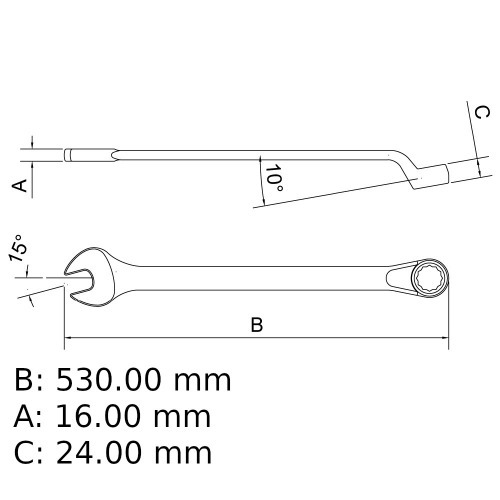 Chave combinada 46 mm ao cromo vandio