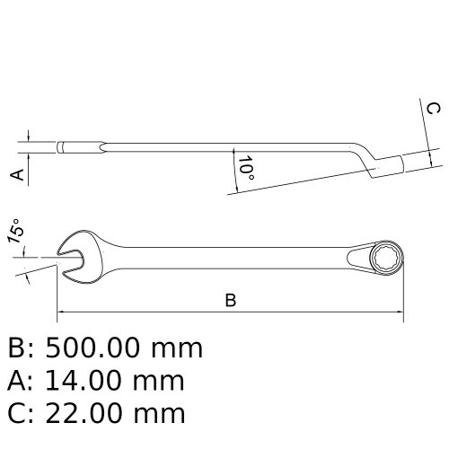 Chave combinada 41 mm ao cromo vandio