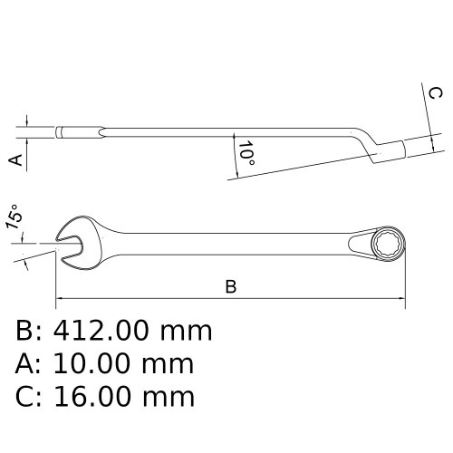 Chave combinada 32 mm ao cromo vandio