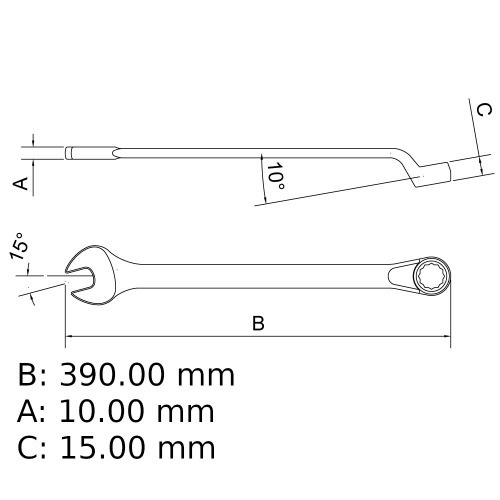 Chave combinada 30 mm ao cromo vandio