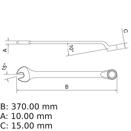 Chave combinada 28 mm aço cromo vanádio Chave combinada 28 mm aço cromo vanádio