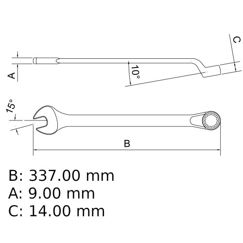 Chave combinada 26 mm ao cromo vandio
