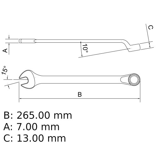 Chave combinada 20 mm a�o cromo van�dio