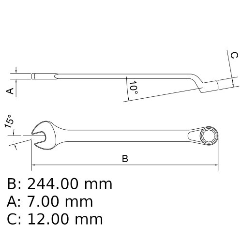 Chave combinada 19 mm ao cromo vandio