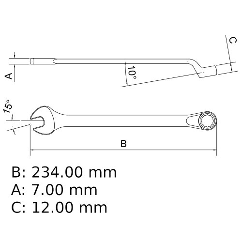 Chave combinada 18 mm aço cromo vanádio Chave combinada 18 mm aço cromo vanádio