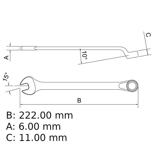 Chave combinada 17 mm ao cromo vandio