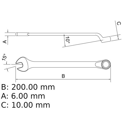 Chave combinada 15 mm ao cromo vandio