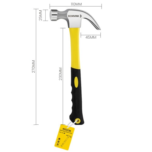 Martelo unha com cabo 33 cm cabo ergon�mico - BOM-1001