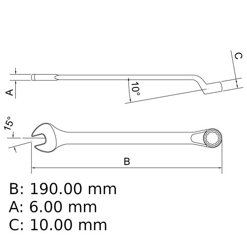 Chave combinada 14 mm ao cromo vandio