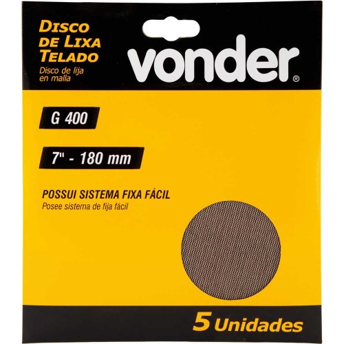 Disco de lixa telado 180 mm grão 400 com 5 peças Disco de lixa telado 180 mm grão 400 com 5 peças