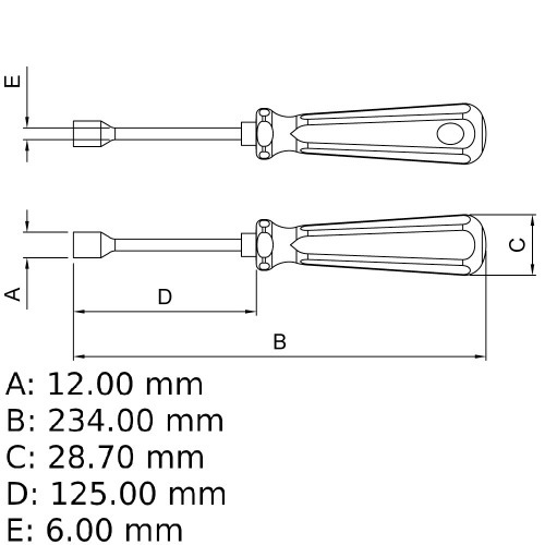 Chave com cabo tipo canhão 8 mm aço cromo vanádio Chave com cabo tipo canhão 8 mm aço cromo vanádio