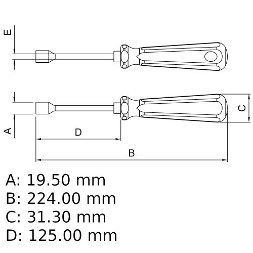 Chave com cabo tipo canhão 14 mm aço cromo vanádio Chave com cabo tipo canhão 14 mm aço cromo vanádio