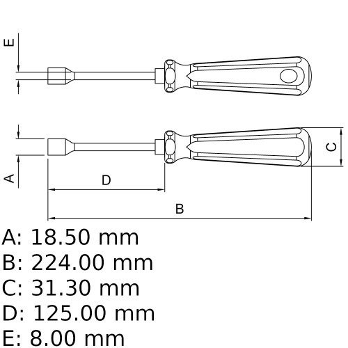 Chave com cabo tipo canhão 13 mm aço cromo vanádio Chave com cabo tipo canhão 13 mm aço cromo vanádio