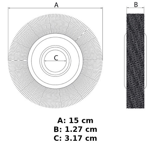 Escova de ao circular ondulada 6 x 3/4