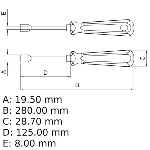 Chave com cabo tipo canho 10 mm ao cromo vandio