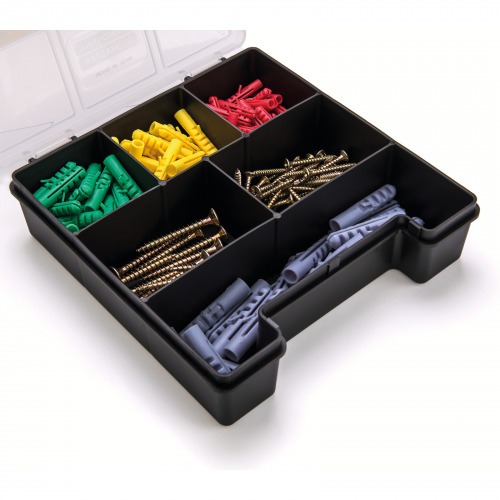 Organizador plstico com 6 compartimentos com tampa 