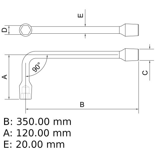 Chave biela 8 mm ao cromo vandio com cartela