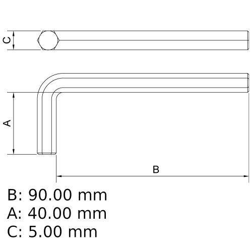 Chave allen longa 5/64