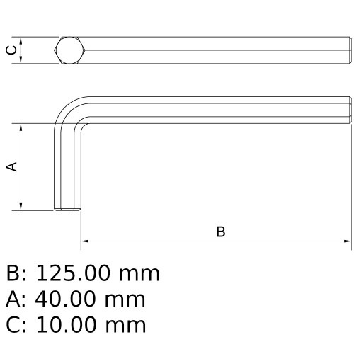 Chave allen longa 5 mm a�o cromo van�dio 