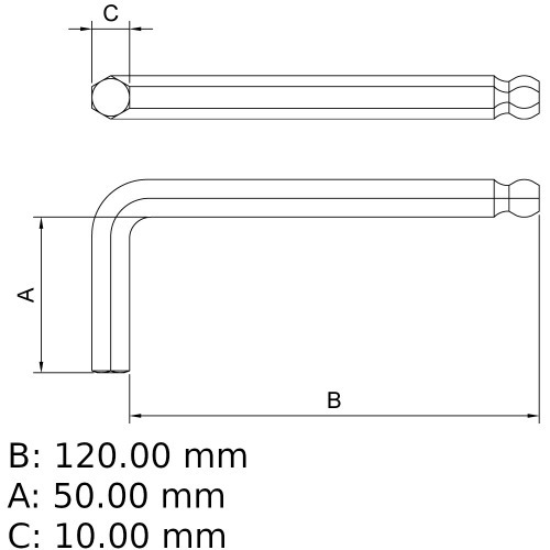 Chave allen 9,0 mm a�o cromo van�dio