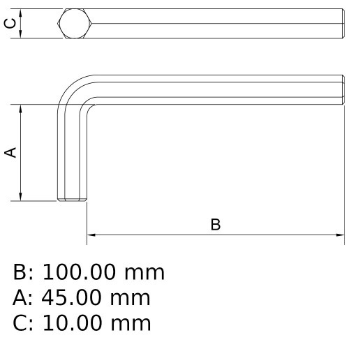 Chave allen 6,0 mm ao cromo vandio