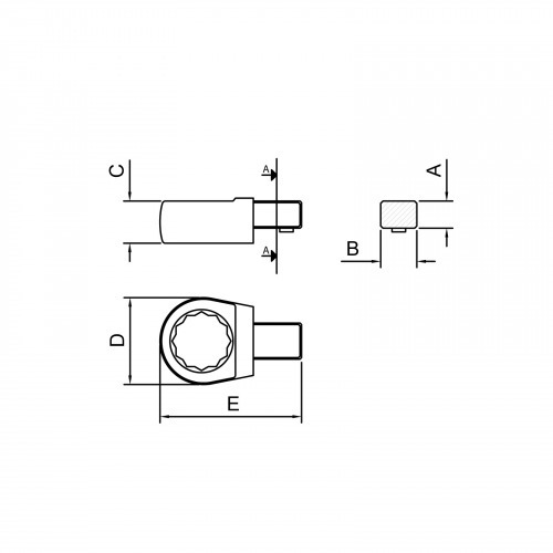Cabe�a intercambi�vel chave estrela 10 mm encaixe  9x12