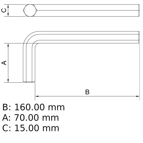 Chave allen 14,0 mm a�o cromo van�dio