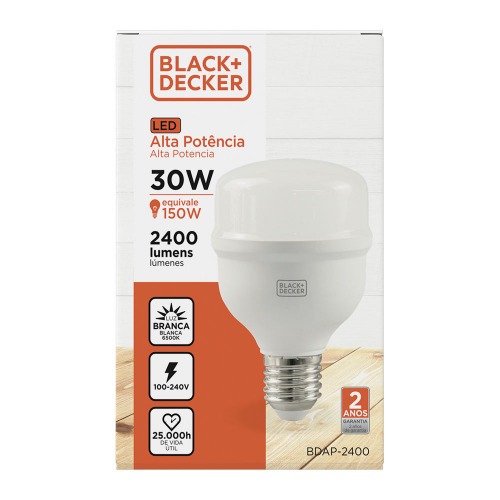 Lâmpada led alta potência eco 30W lúmens branca - BDAP-2400-01  110V/220V Lâmpada led alta potência eco 30W lúmens branca - BDAP-2400-01  110V/220V