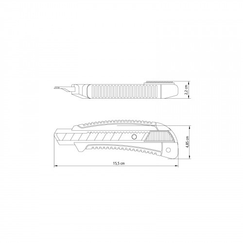 Estilete largo 18 mm emborrachado trava deslizante Estilete largo 18 mm emborrachado trava deslizante