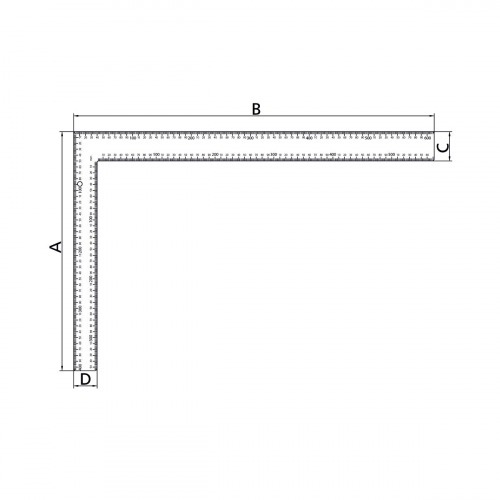 Esquadro de aço 600 mm 90° - 44083/060 Esquadro de aço 600 mm 90° - 44083/060