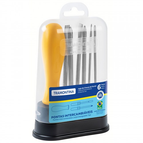 Jogo de chaves de fenda e phillips com 6 peças Jogo de chaves de fenda e phillips com 6 peças