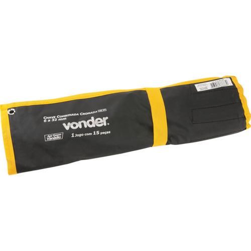 Jogo de chave combinada de aço cromo vanádio 6 a 32 mm com 15 peças Jogo de chave combinada de aço cromo vanádio 6 a 32 mm com 15 peças