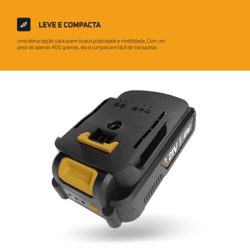 Bateria íons de lítio 21V 2Ah intercambíavel - K21 BT02  Bateria íons de lítio 21V 2Ah intercambíavel - K21 BT02