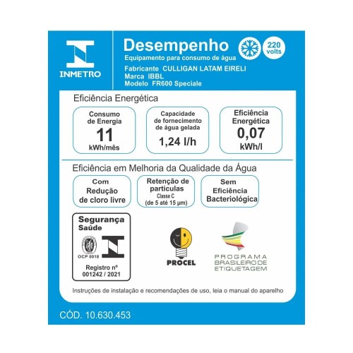 Purificador de �gua Natural e Gelada com Compressor Branco - FR600 Speciale  220V