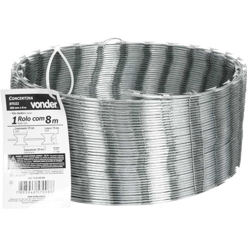 Concertina 300 mm x 10 m não clipada Concertina 300 mm x 10 m não clipada