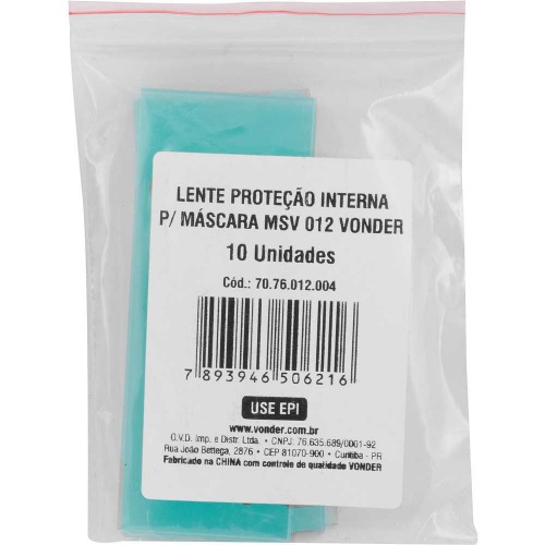 Lente transparente externa 100 x 40 mm para m�scara autom�tica com 10 unidades