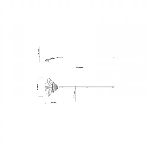 Vassoura metálica 22 dentes com cabo de 120 cm - 77831/721