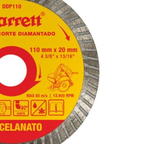 Disco diamantado turbo 110 mm para cerâmica e porcelanato - DDP110-S Disco diamantado turbo 110 mm para cerâmica e porcelanato - DDP110-S