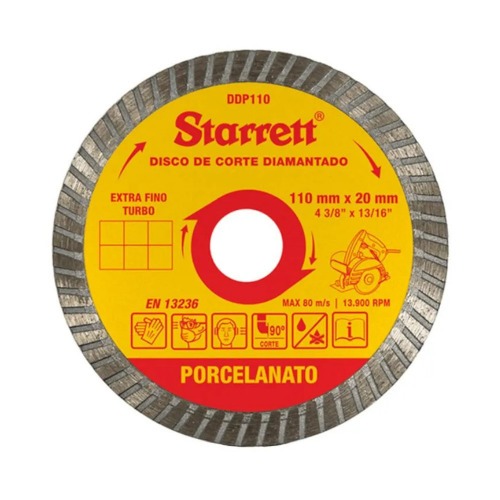 Disco diamantado turbo 110 mm para cerâmica e porcelanato - DDP110-S Disco diamantado turbo 110 mm para cerâmica e porcelanato - DDP110-S